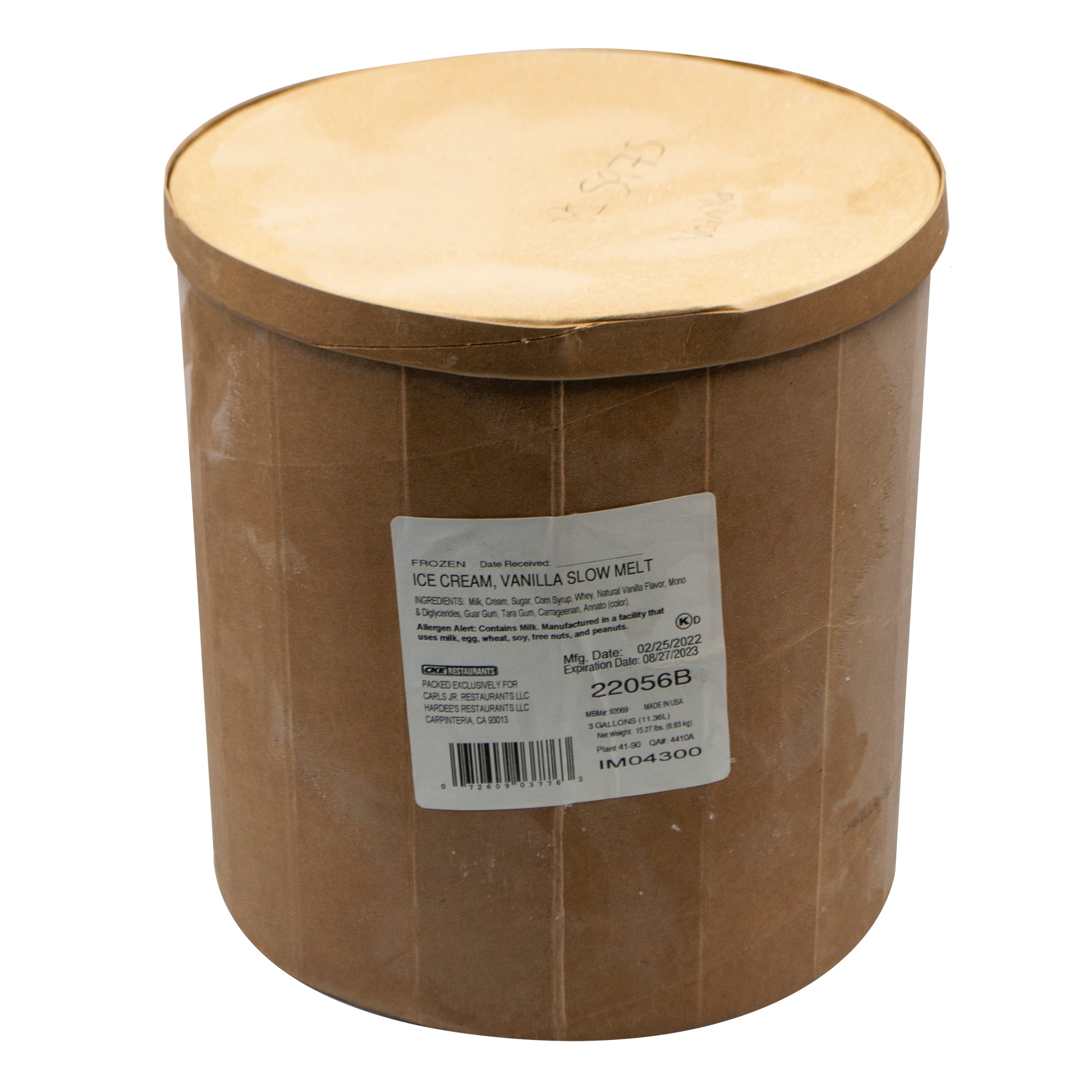 ICE CREAM TUB 3 GLS VAINILLA