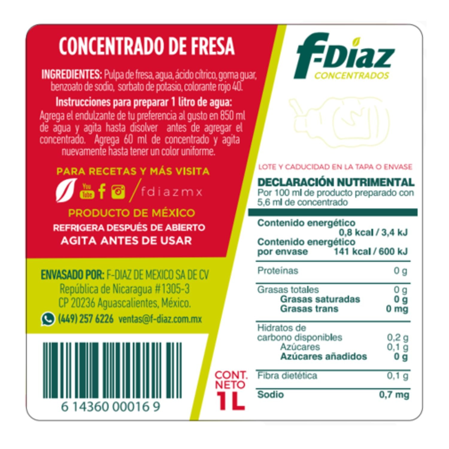 CONCENTRADO FRESA SIN AZUCAR